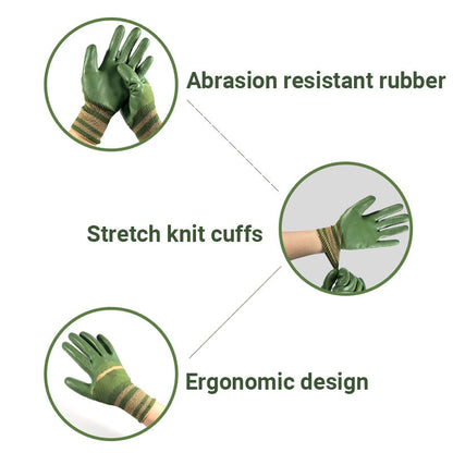 🎁 Rubber Coated Work Gloves with Knit Wrist Cuff